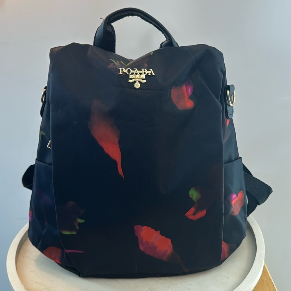 Black Poaba nylon backpack
